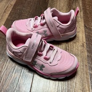 Under Armor size 12 pink no tie sneakers
